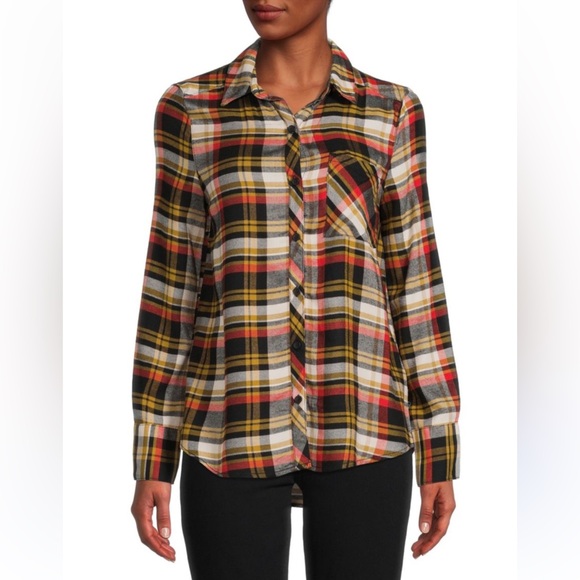 CASA CABANA WOMEN'S WENDY PLAID BUTTON DOWN SHIRT medium - Picture 1 of 5